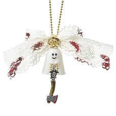 Q-pot. Petit Ghost Sheets Necklace / White Veil Charm / Q Hatchet Charm Set