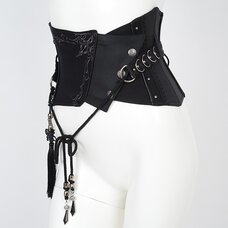 Ozz Oneste Sanskrit Characters Embroidered Asymmetrical Corset