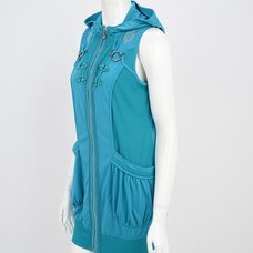 Ozz Oneste Chinese Button Sleeveless Hoodie