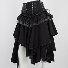 Ozz Oneste Perfume Bottle Print Irregular Hemline Skirt