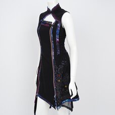 Ozz Oneste Sanskrit Characters Embroidered Sleeveless Dress