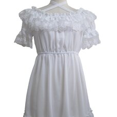 Atelier Pierrot White Puff Sleeve Shirring Blouse