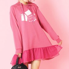 LIZ LISA Love Letter Fleece-Lined Hoodie Dress