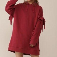 Honey Salon Shoulder Slit Hoodie Dress