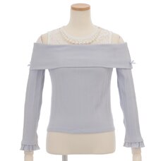 LIZ LISA Ribbed Top w/ Necklace