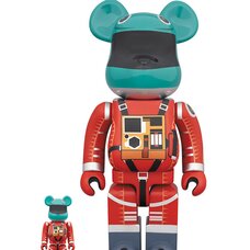 BE@RBRICK 2001: A Space Odyssey Space Suit Green Helmet & Orange Suit Ver. 100% & 400% Set