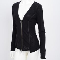 Rozen Kavalier Embroidered Rose Mesh Cardigan