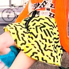 NUEZZZ Madoromi Pattern All-Over Print Suspender Skirt