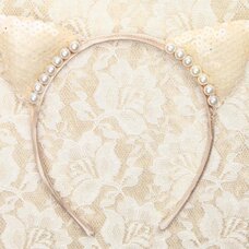 LLL Dressy Cat Champagne White Hairband