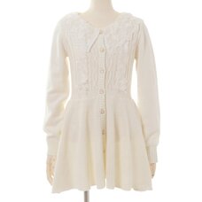 LIZ LISA Lace Collar Peplum Cardigan