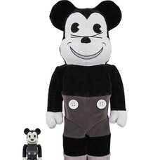 BE@RBRICK Mickey Mouse Vintage Ver. Black & White 100% & 400%