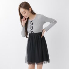 earth music&ecology Ribbon Tulle Dress