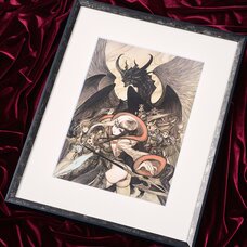 Terra Battle Dragon Battle Line Lithograph w/ Frame