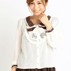 LIZ LISA Horse-Drawn Carriage Embroidered Blouse