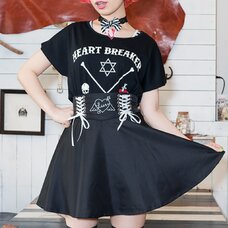 LISTEN FLAVOR Angel Heart Lace-Up Circular Skirt