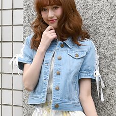 LIZ LISA Lace-up Sleeve Denim Jacket