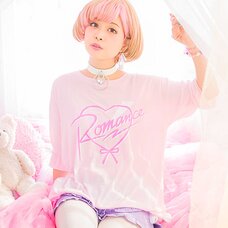 LISTEN FLAVOR Romance Heart Shirred T-Shirt
