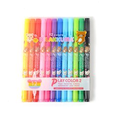 Rilakkuma Play Color 2 Double-Ended Color Pen Set (12 Colors)