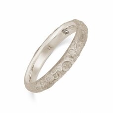 Evangelion 18K White Gold White Moon Ring