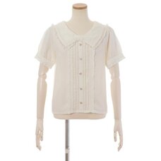 LIZ LISA Short Sleeve Message Ribbon Sailor Blouse