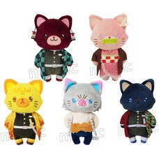 Kimetsu no Yaiba Cat Plush Keychain Collection