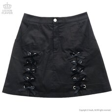 LISTEN FLAVOR Ribbon Trapezoid Skirt