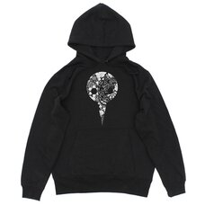 Evangelion Apostle Flower Pattern Black Pullover Hoodie