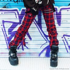 LISTEN FLAVOR Checkered Convertible Bondage Pants