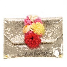 Raghbishwa Mixed Flowers Sequin Clutch
