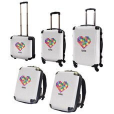 Tetris Art Suitcase & Rucksack Collection: Heart (White)