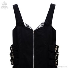 LISTEN FLAVOR Side Belt Zip-up Jumper Skirt