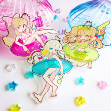 Summer Float Girl Acrylic Keychains