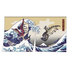Monster Hunter Rathalos & Rathian x Fugaku Ukiyo-e Noren/Tapestry