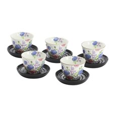 Manyo Kusabana Mino Ware Teacup & Saucer Set