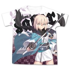 Fate/Grand Order Saber/Okita Souji Graphic White T-Shirt