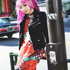 ACDC RAG Checkered Strawberry T-Shirt Dress