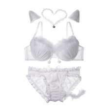YUMMY MART White Cat Lingerie Set