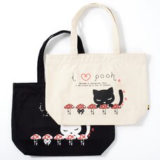 Osumashi Pooh-chan Mushrooms & Pooh-chan Tote Bags