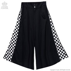 LISTEN FLAVOR Side Zip Checkered Super Wide Pants