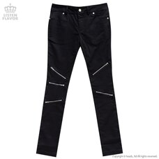 LISTEN FLAVOR Zip Detail Black Skinny Pants