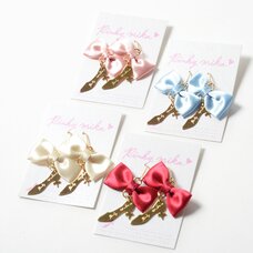 Pinkymika Satin Ribbon & TOGE Heel Earrings
