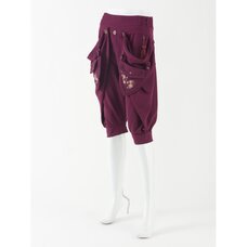 Ozz Oneste Cherry Blossoms Embroidered Voluminous Long Shorts