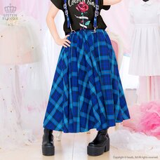 LISTEN FLAVOR Pleated Maxi Skirt w/ Shoulder Straps