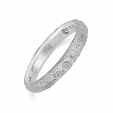 Evangelion Platinum White Moon Ring