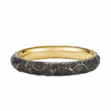 Evangelion 18K Yellow Gold Black Moon Ring