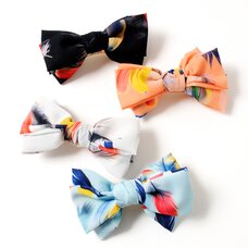 Magnet Feather Pattern Ribbon Barrette