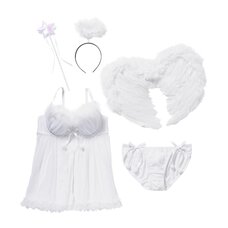 YUMMY MART Angel White Lingerie Set