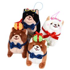 Chuken Mochi Shiba Rice Shop Birthday Standing Mini Strap Plush Collection