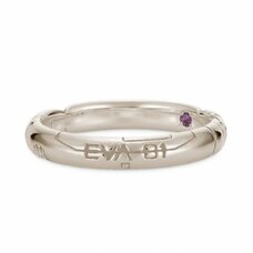 Evangelion Test Type Unit-01 Shinji Ikari 18K White Gold Entry Plug Ring