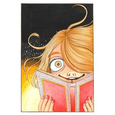 Kanako Inuki Fushigi no Tatari-chan Reading Reproduction Art Print